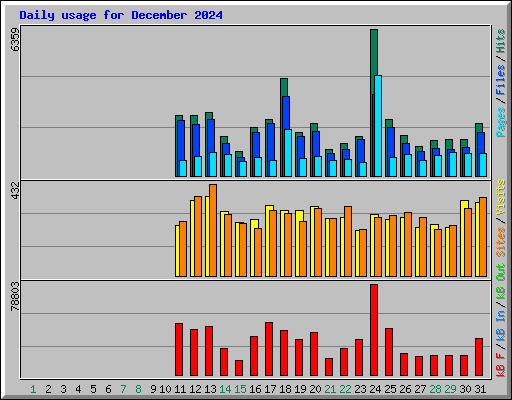 Daily usage for December 2024