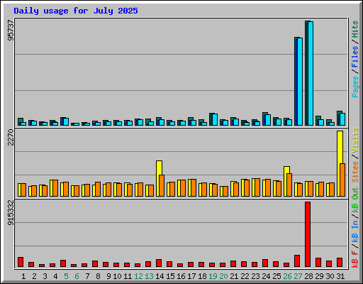 Daily usage for July 2025