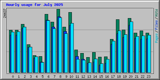 Hourly usage for July 2025